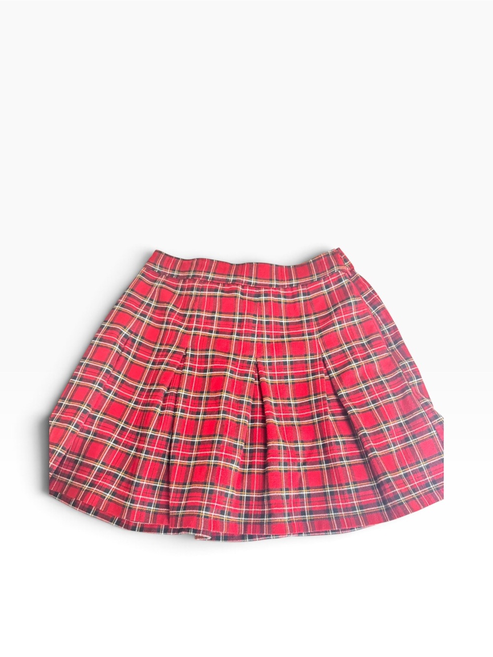 Hollister Red Tartan Pleated Skater Skirt